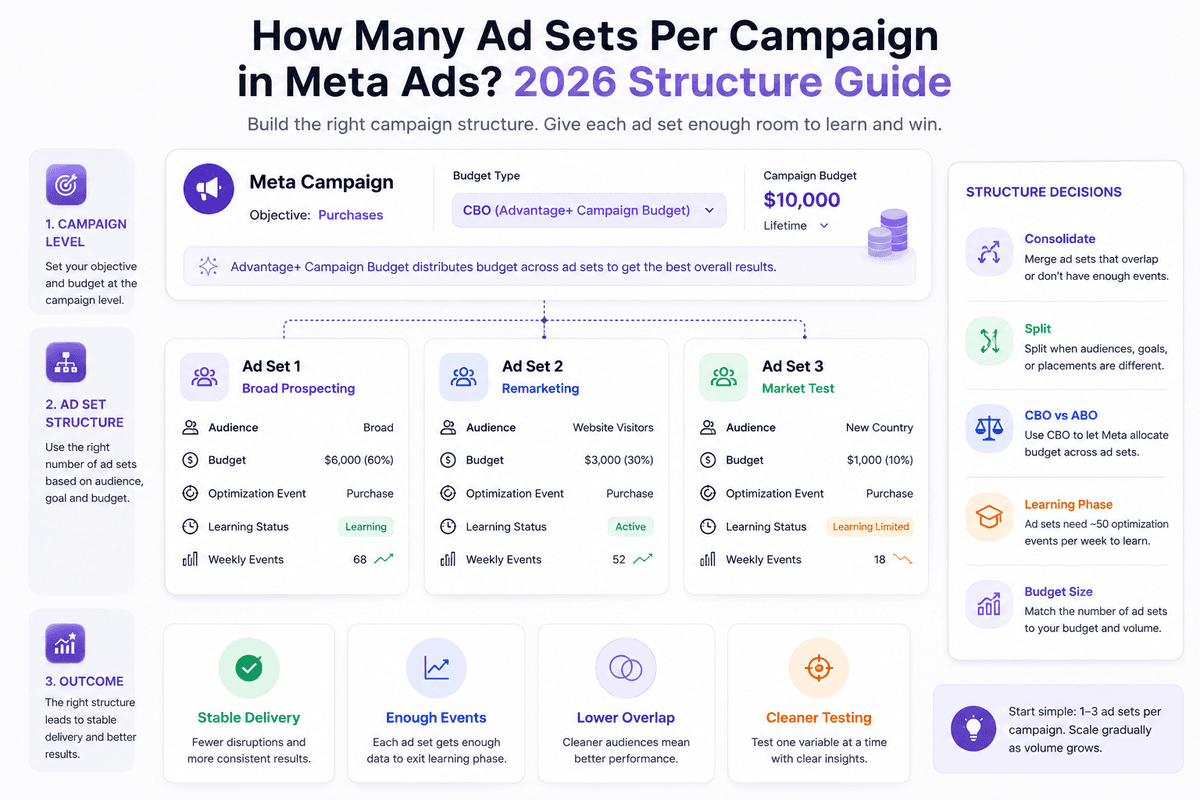 How Many Ad Sets Per Campaign in Meta Ads? 2026 Structure Guide