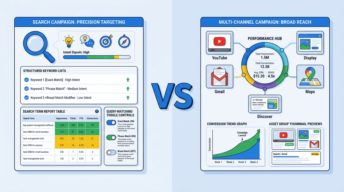 AI Max vs Performance Max in 2026: Which Google Campaign Type Should You Use