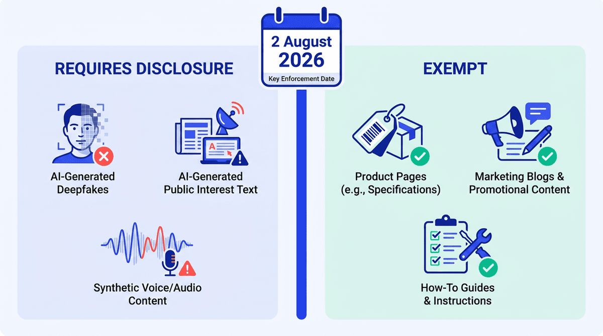 EU AI Act Content Labelling: What Actually Has to Be Disclosed From 2 August 2026