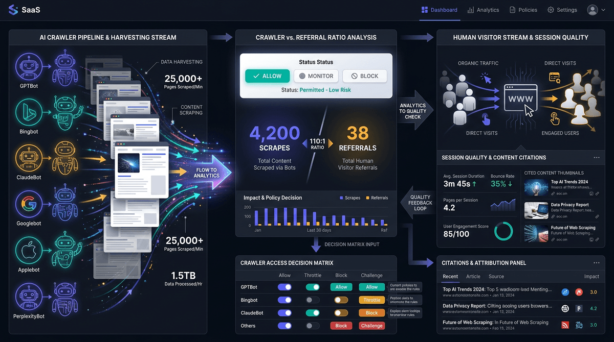 Microsoft Clarity's AI Scrape-to-Referral Ratio: How to Read It and Act On It