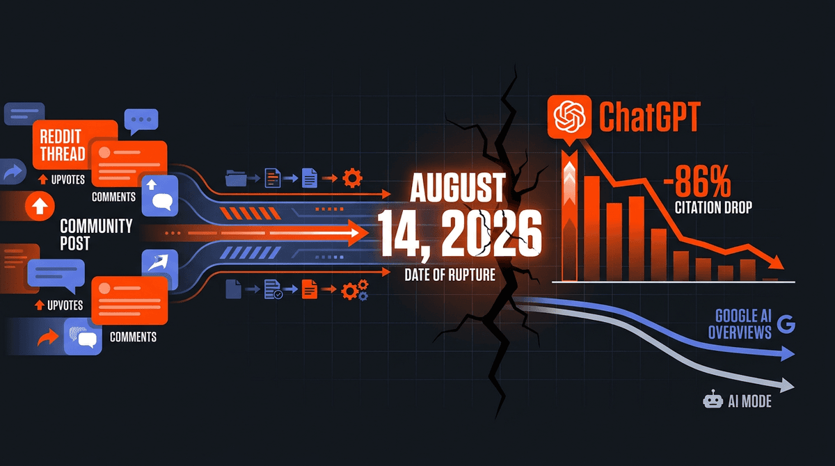 Reddit's ChatGPT Citations Collapsed 86% in a Week. What It Means for AI Search